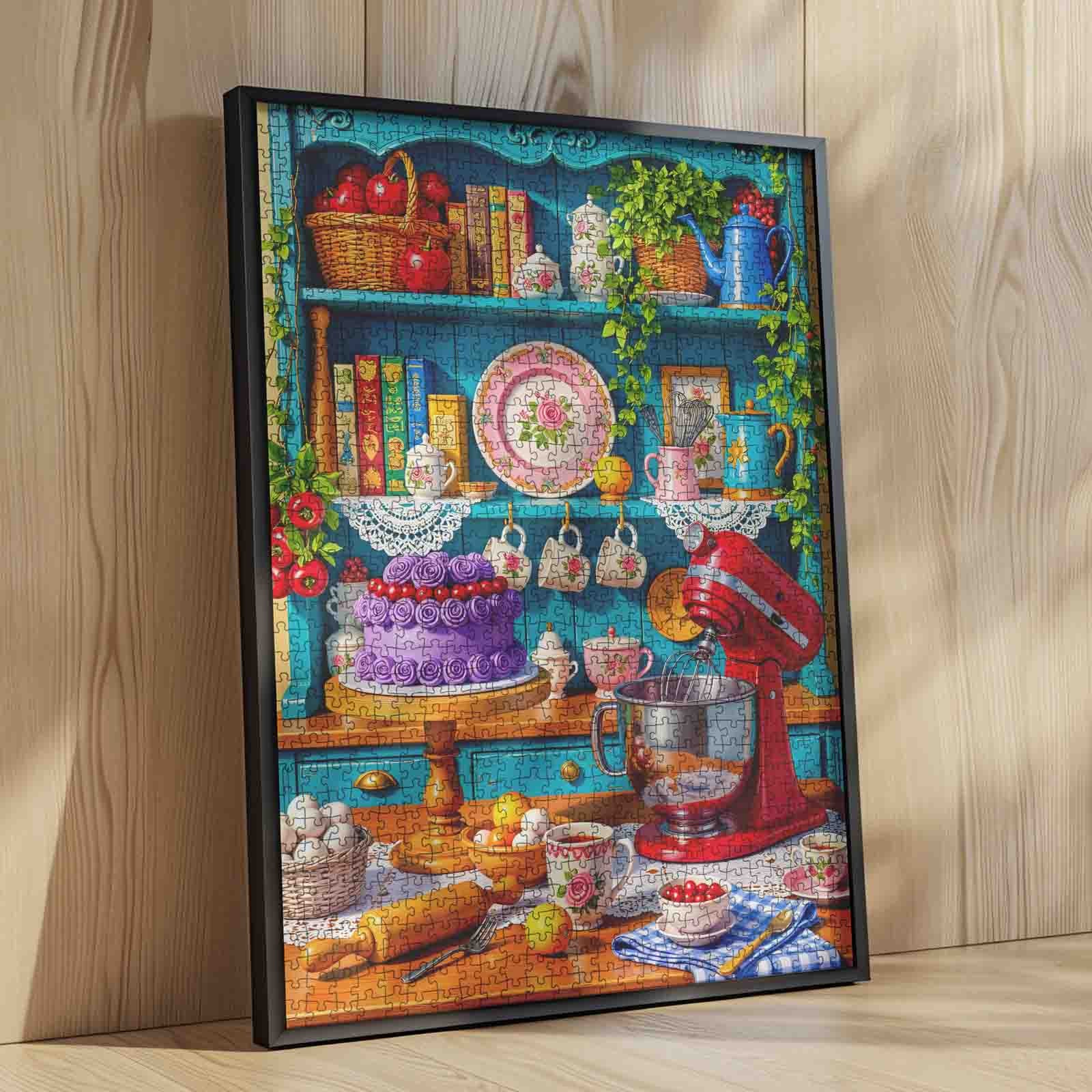 Vintage Floral Kitchen Bakery Delight Jigsaw Puzzle
