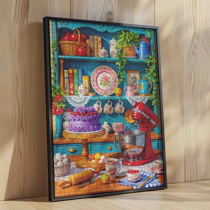 Vintage Floral Kitchen Bakery Delight Jigsaw Puzzle