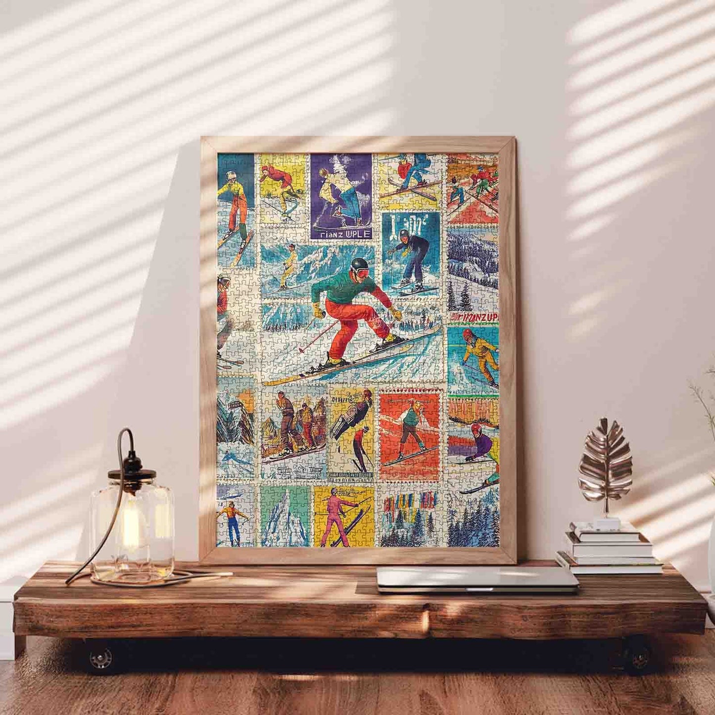 Vintage Ski Adventure Collage Jigsaw Puzzle