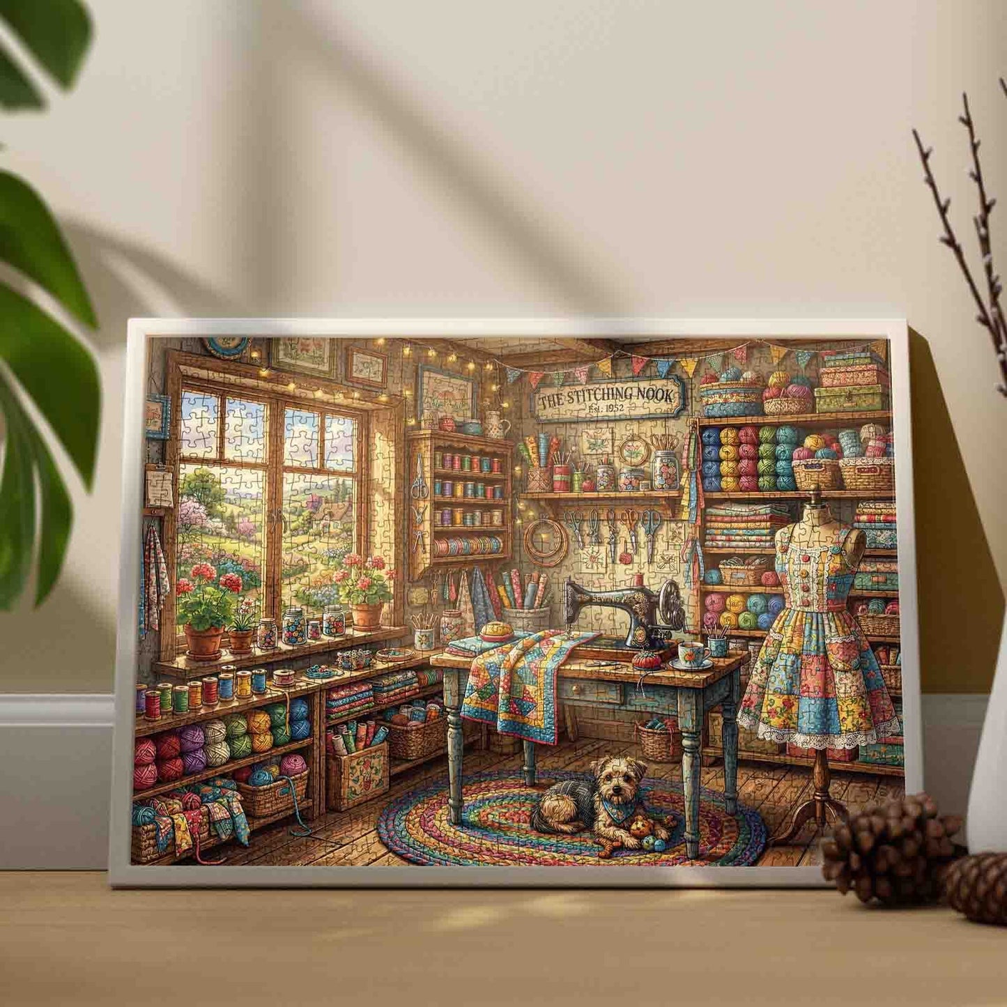 Vintage Stitching Cottage Jigsaw Puzzle