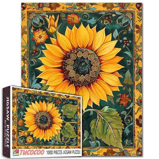Vintage Sunflower Glory Jigsaw Puzzle