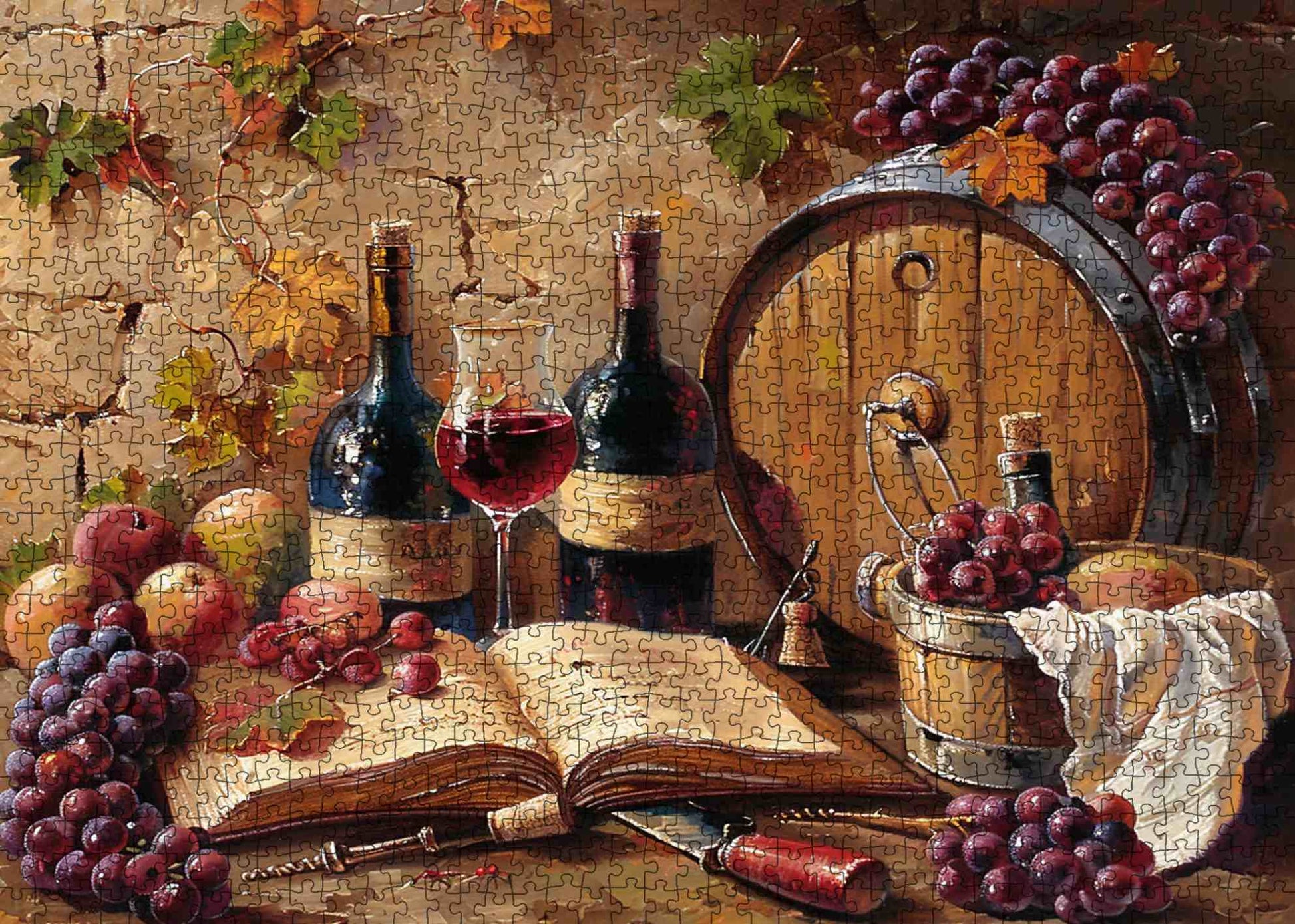Vintage Wine Cellar Still Life Jigsaw Puzzle