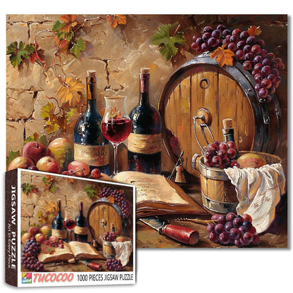 Vintage Wine Cellar Still Life Jigsaw Puzzle