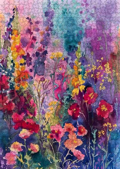 Watercolor Garden Bloom Jigsaw Puzzle