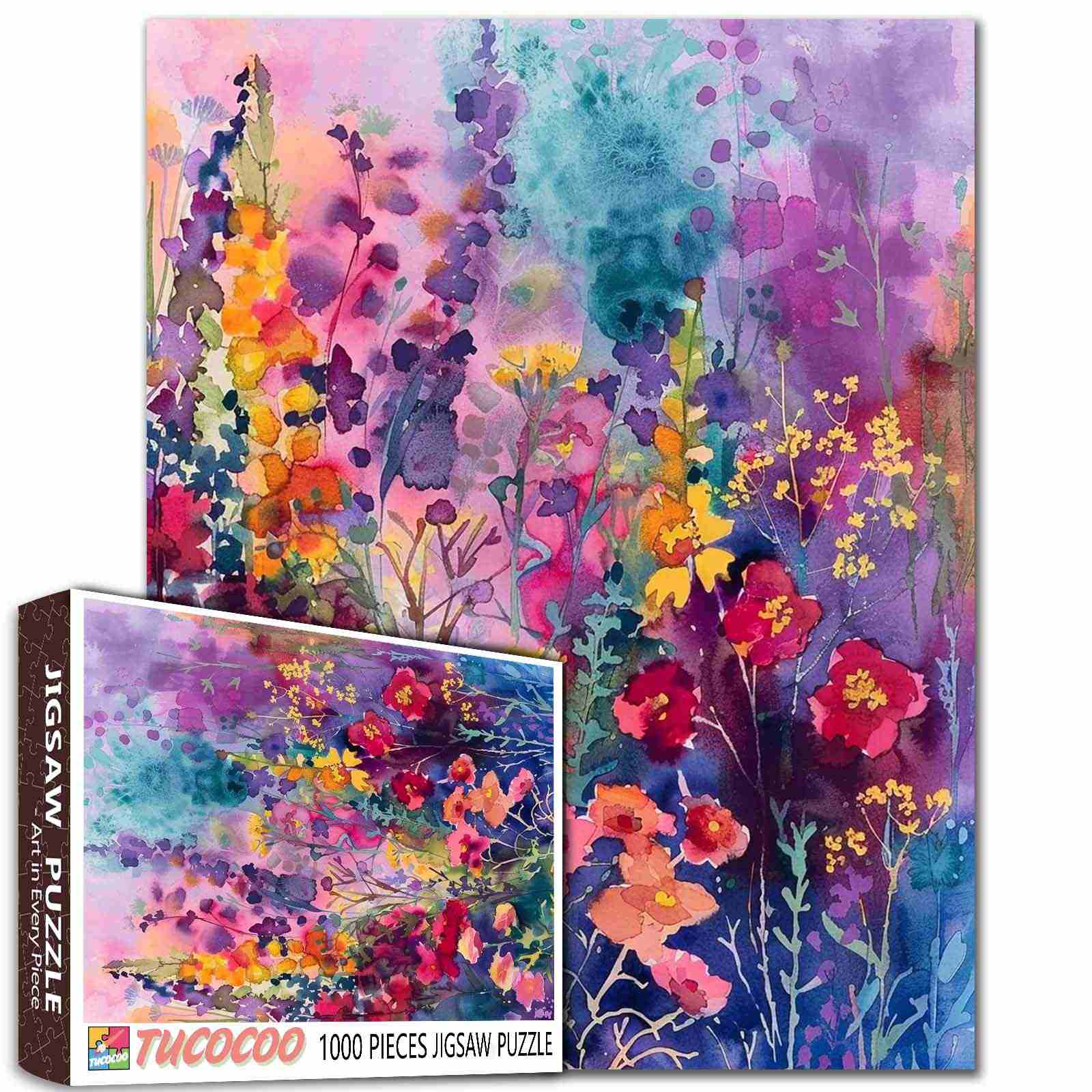 Watercolor Garden Bloom Jigsaw Puzzle