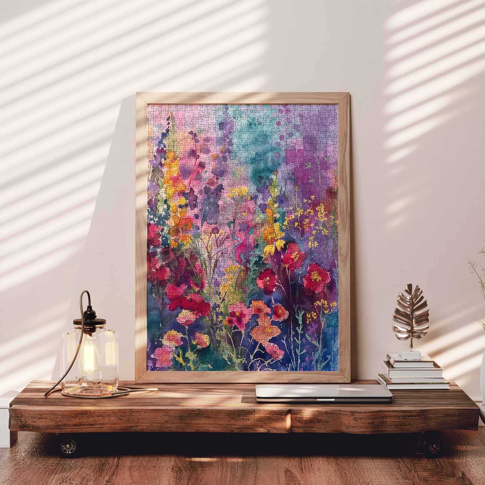 Watercolor Garden Bloom Jigsaw Puzzle