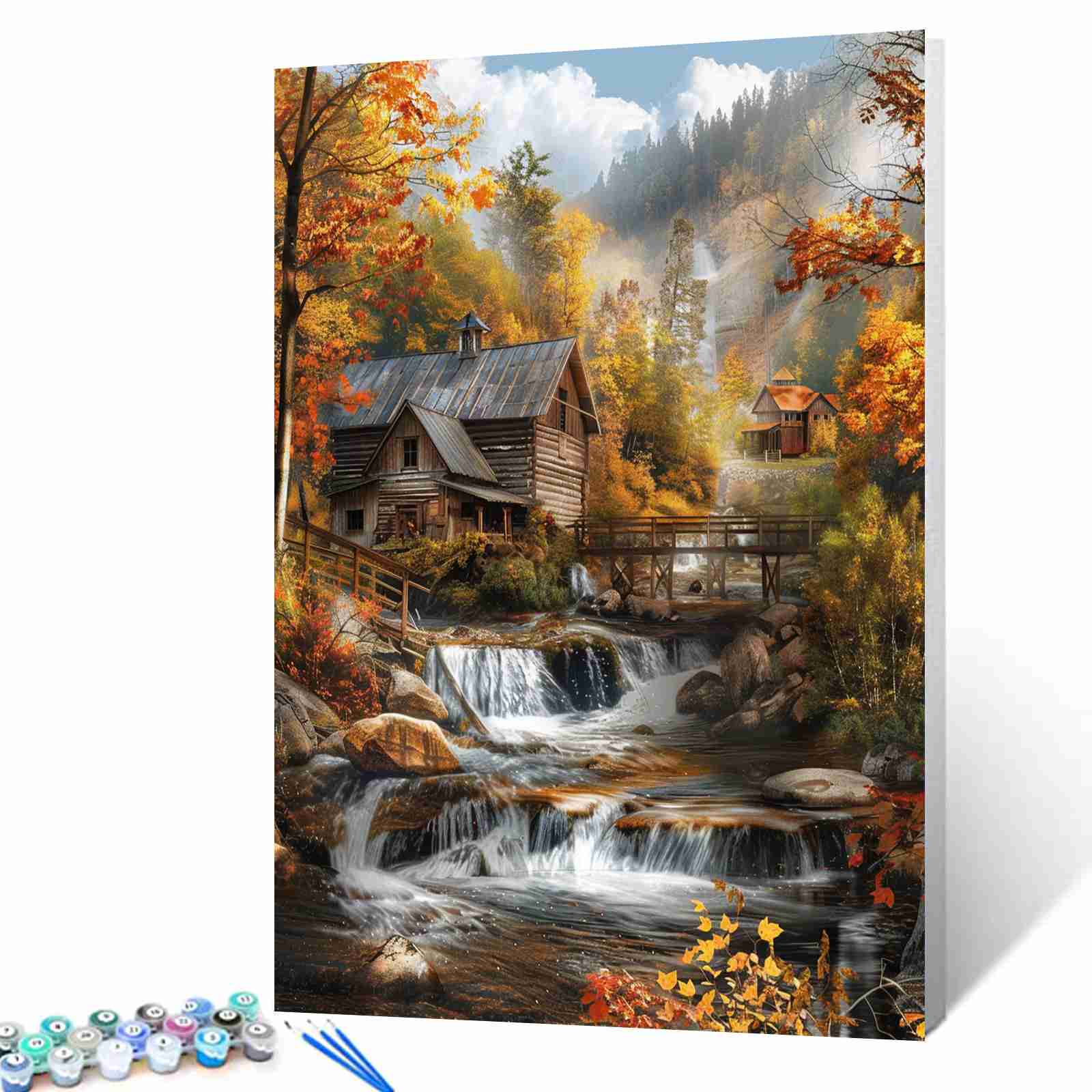 Rustic Autumn Cottage Paint by Numbers