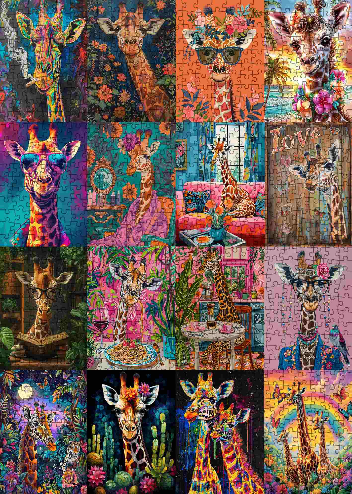 Whimsical Giraffe Life Jigsaw Puzzle