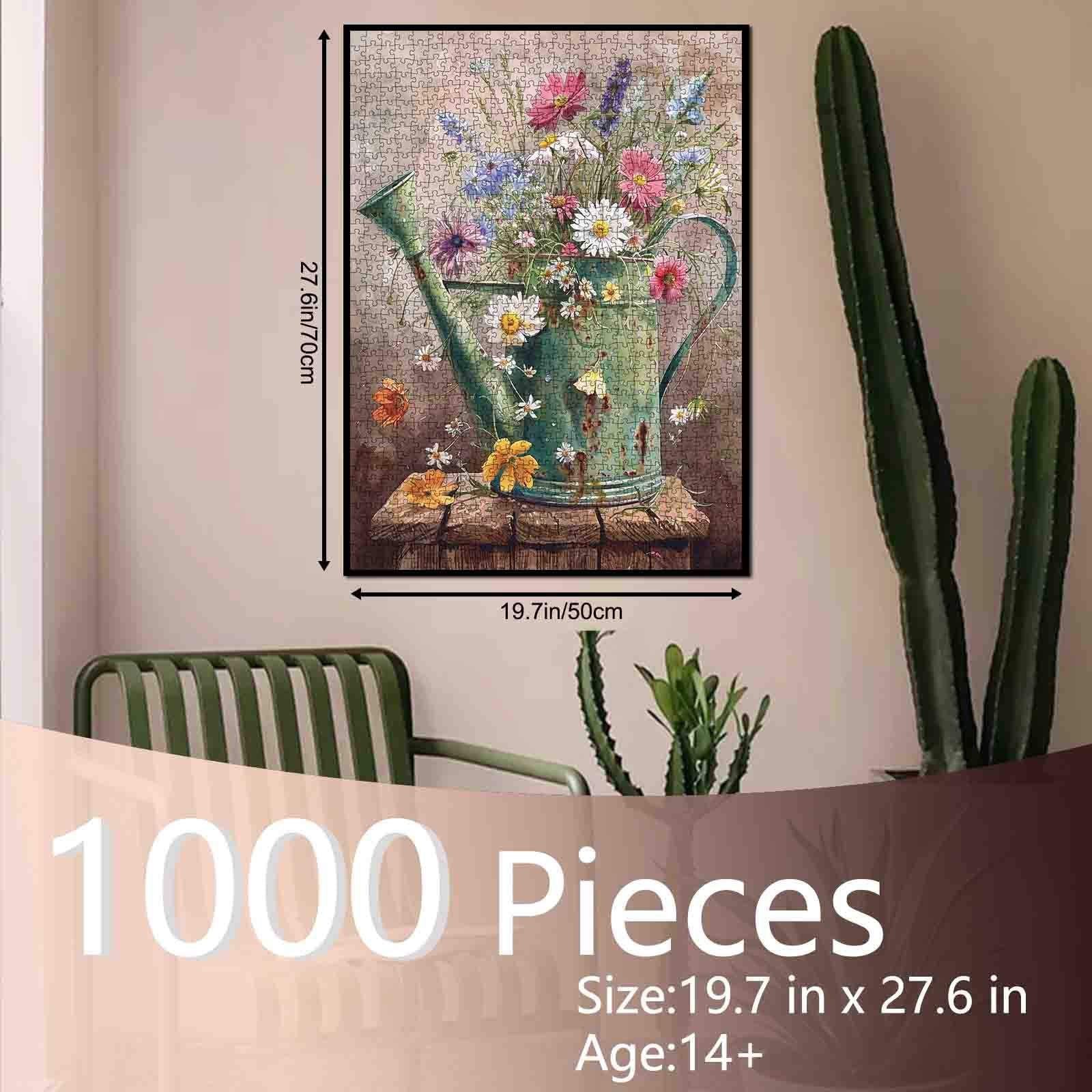 Wildflower Watering Can Jigsaw Puzzle