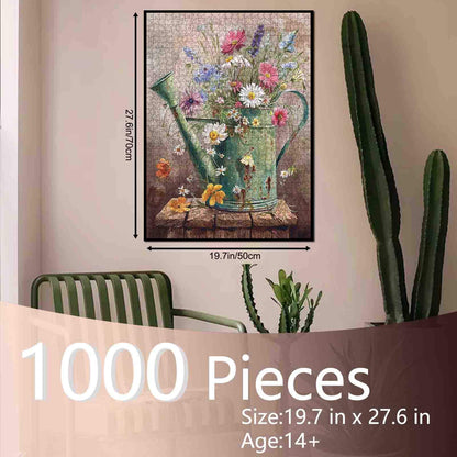 Wildflower Watering Can Jigsaw Puzzle