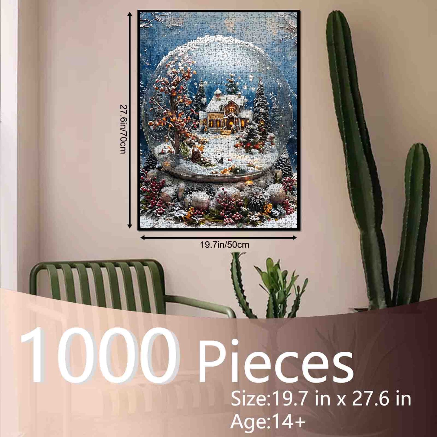 Winter Cottage Snow Globe Jigsaw Puzzle