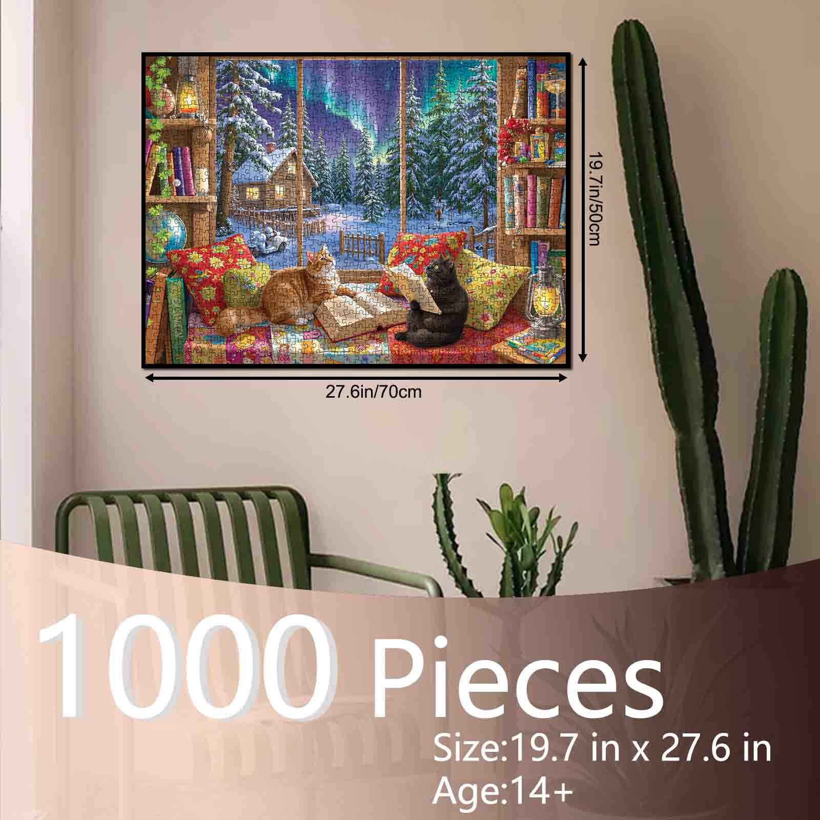 Winter Reading Cats Jigsaw Puzzle