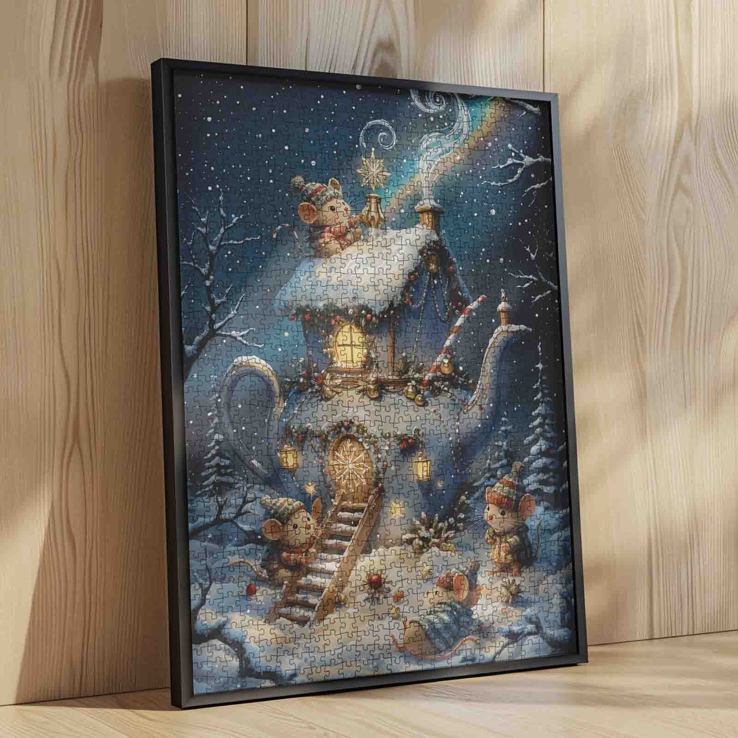 Winter Teapot Mouse House Jigsaw Puzzle