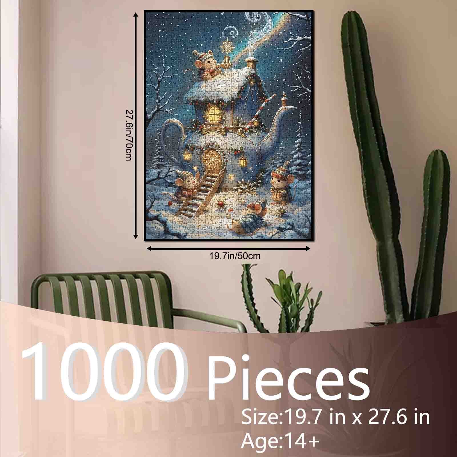 Winter Teapot Mouse House Jigsaw Puzzle