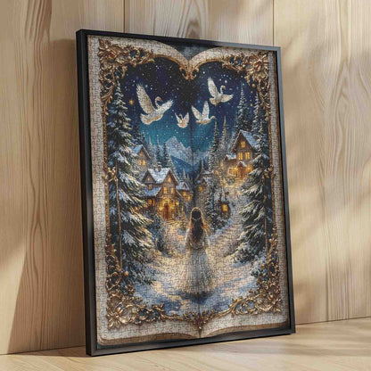 Winter Village Swan Night Storybook Jigsaw Puzzle