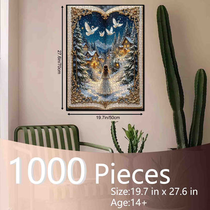 Winter Village Swan Night Storybook Jigsaw Puzzle