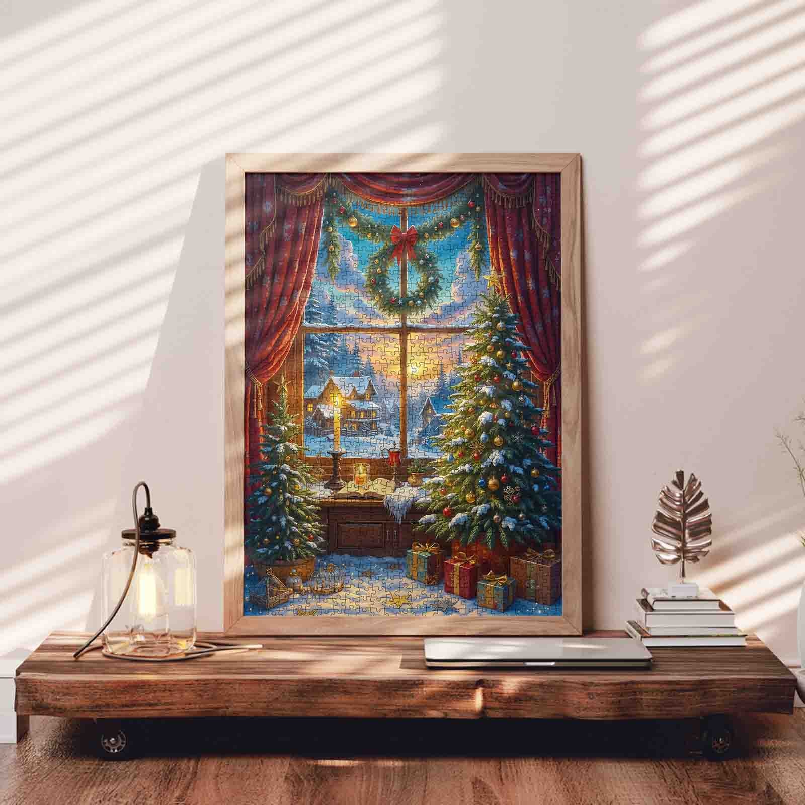 Winter Window Glow Jigsaw Puzzle