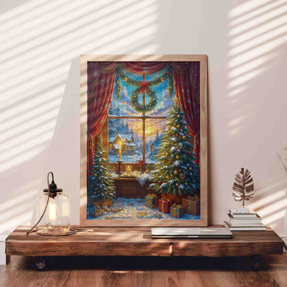 Winter Window Glow Jigsaw Puzzle