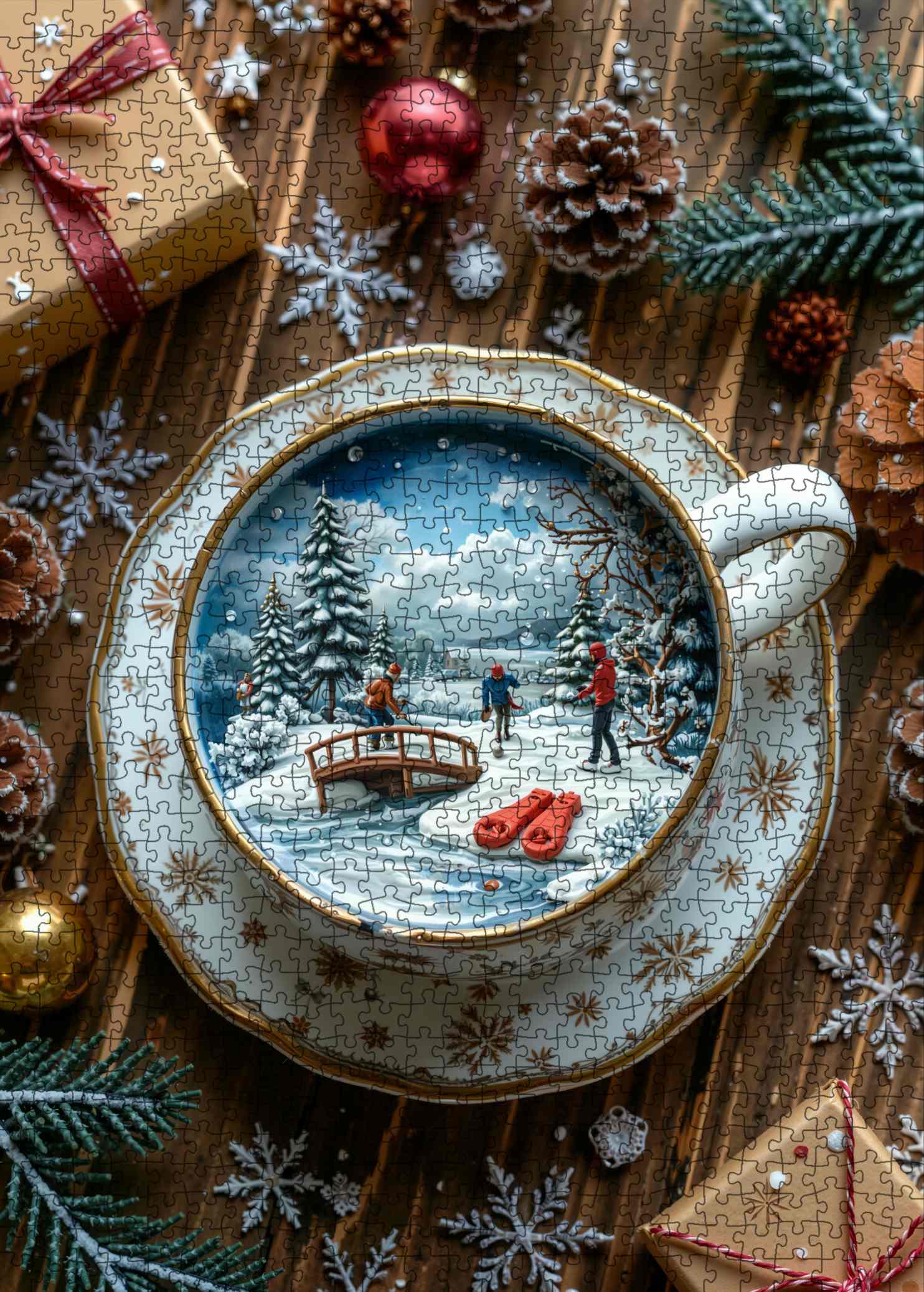 Winter Wonderland in Teacup Jigsaw Puzzle