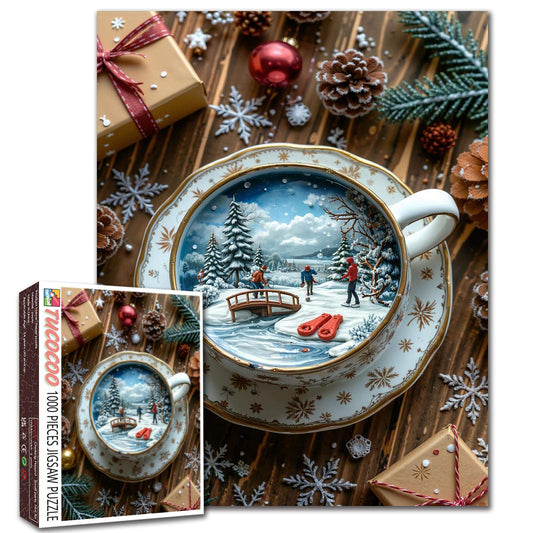 Winter Wonderland in Teacup Jigsaw Puzzle
