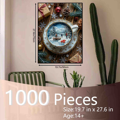 Winter Wonderland in Teacup Jigsaw Puzzle