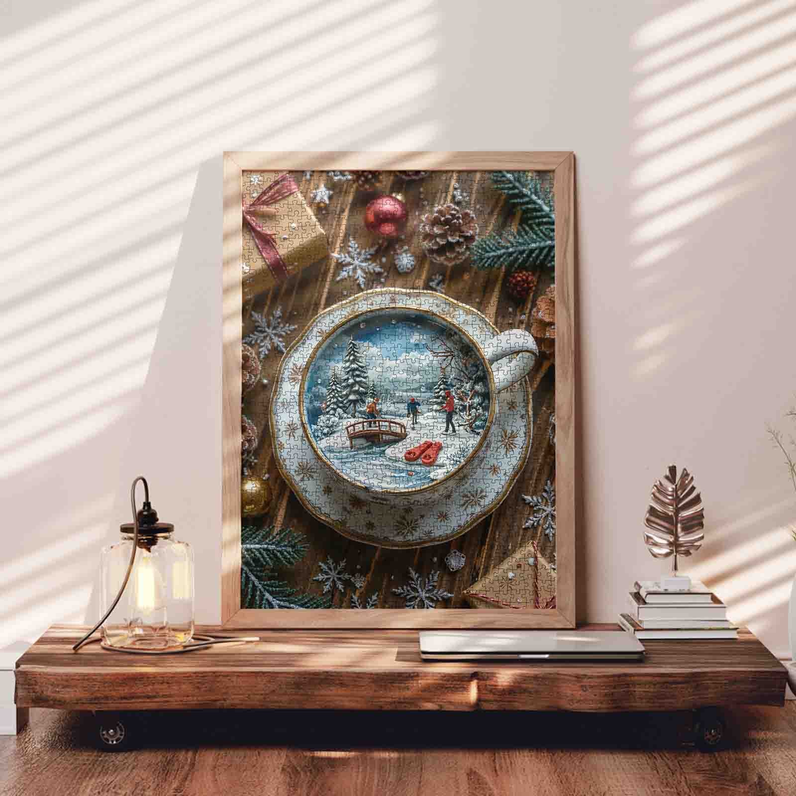 Winter Wonderland in Teacup Jigsaw Puzzle
