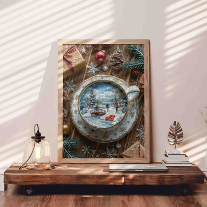 Winter Wonderland in Teacup Jigsaw Puzzle