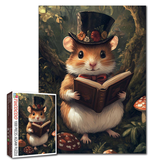 Wise Forest Scholar Mouse Jigsaw Puzzle