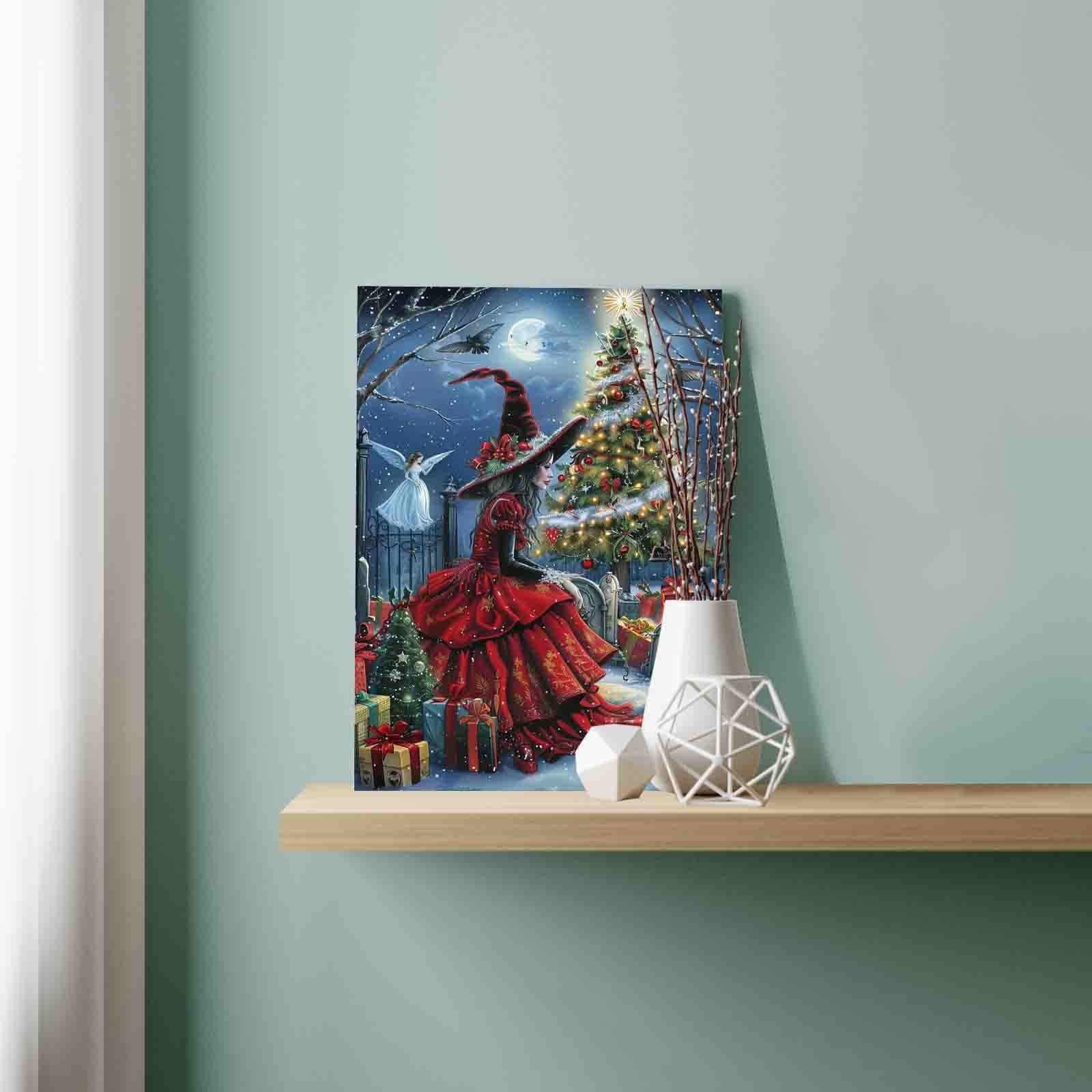 Witch and the Christmas Tree Paint by Numbers