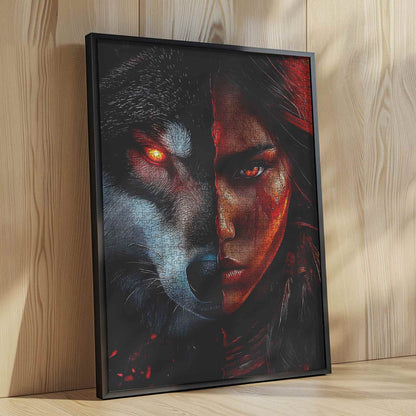 Wolf Spirit Warrior Jigsaw Puzzle