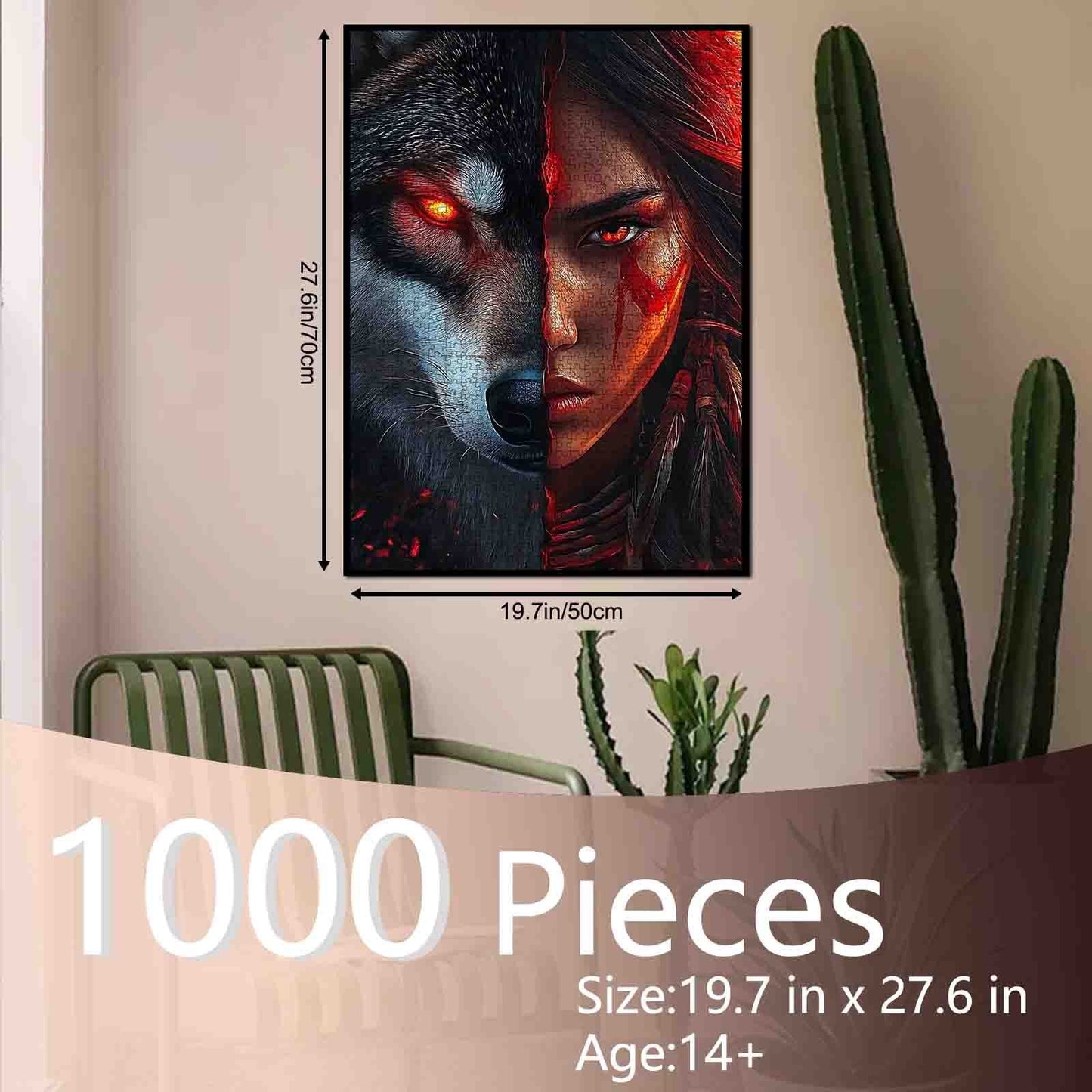 Wolf Spirit Warrior Jigsaw Puzzle