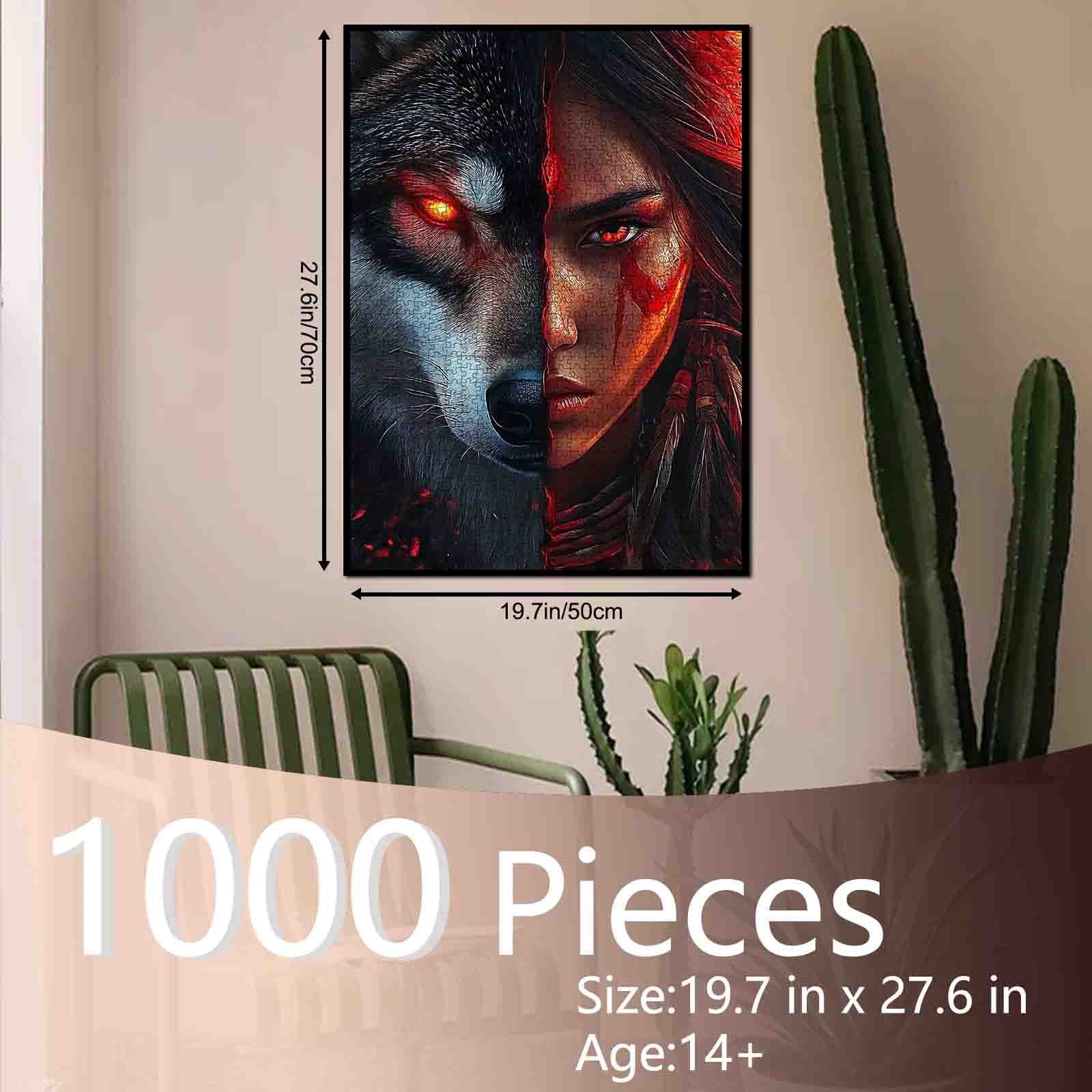 Wolf Spirit Warrior Jigsaw Puzzle