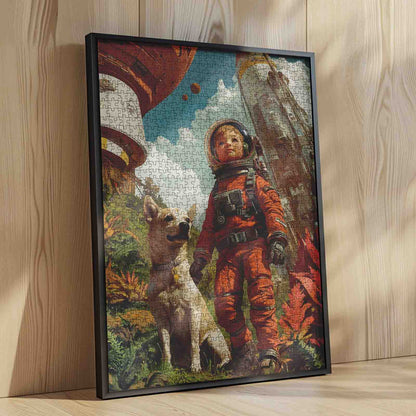 Young Explorer on Futuristic Frontier Jigsaw Puzzle