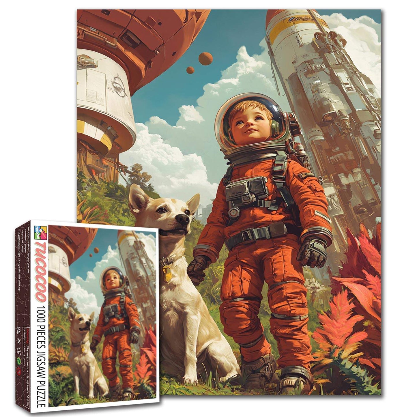 Young Explorer on Futuristic Frontier Jigsaw Puzzle