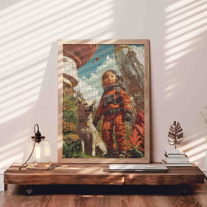 Young Explorer on Futuristic Frontier Jigsaw Puzzle