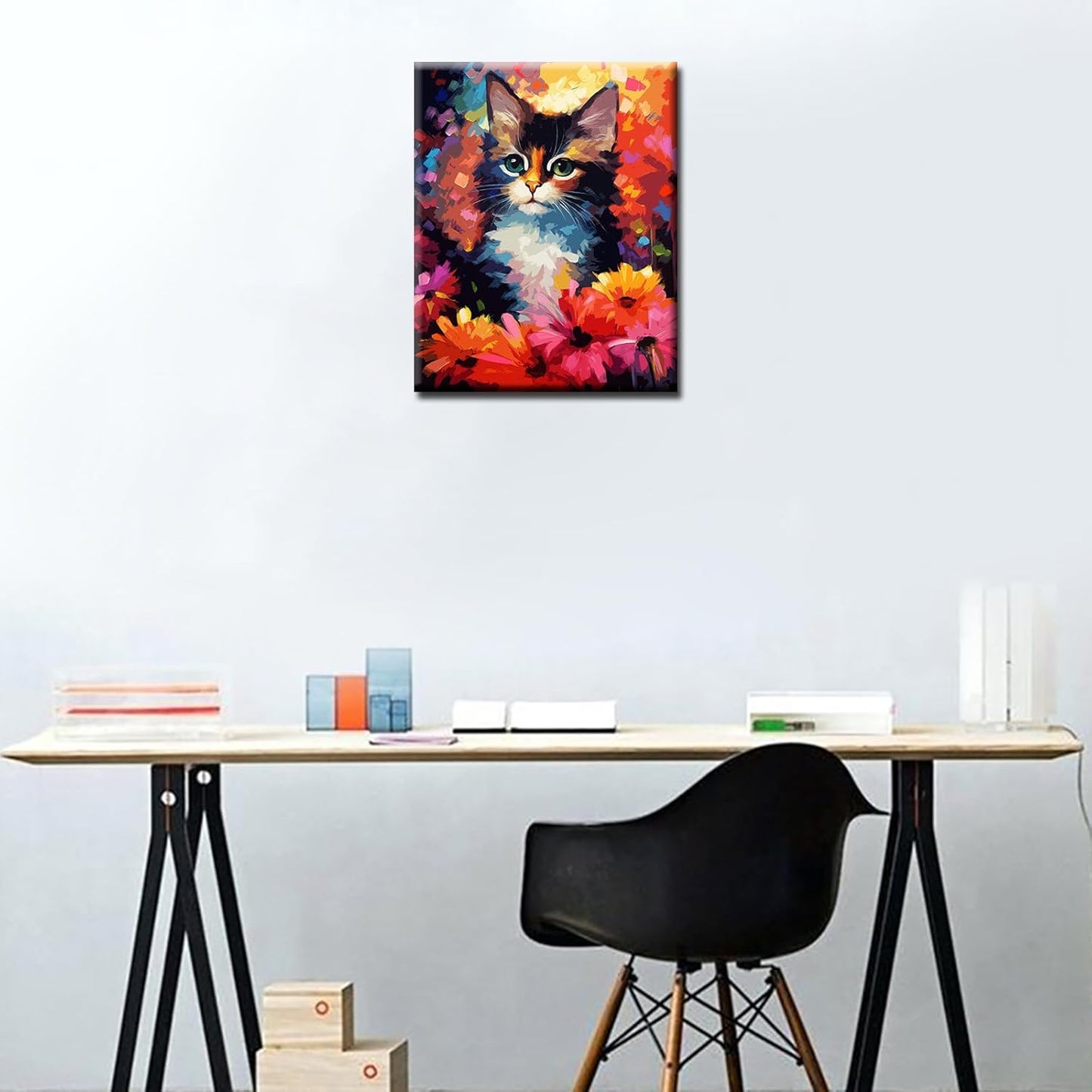 Abstract Cat Among Flowers Paint by Numbers - Tucocoo