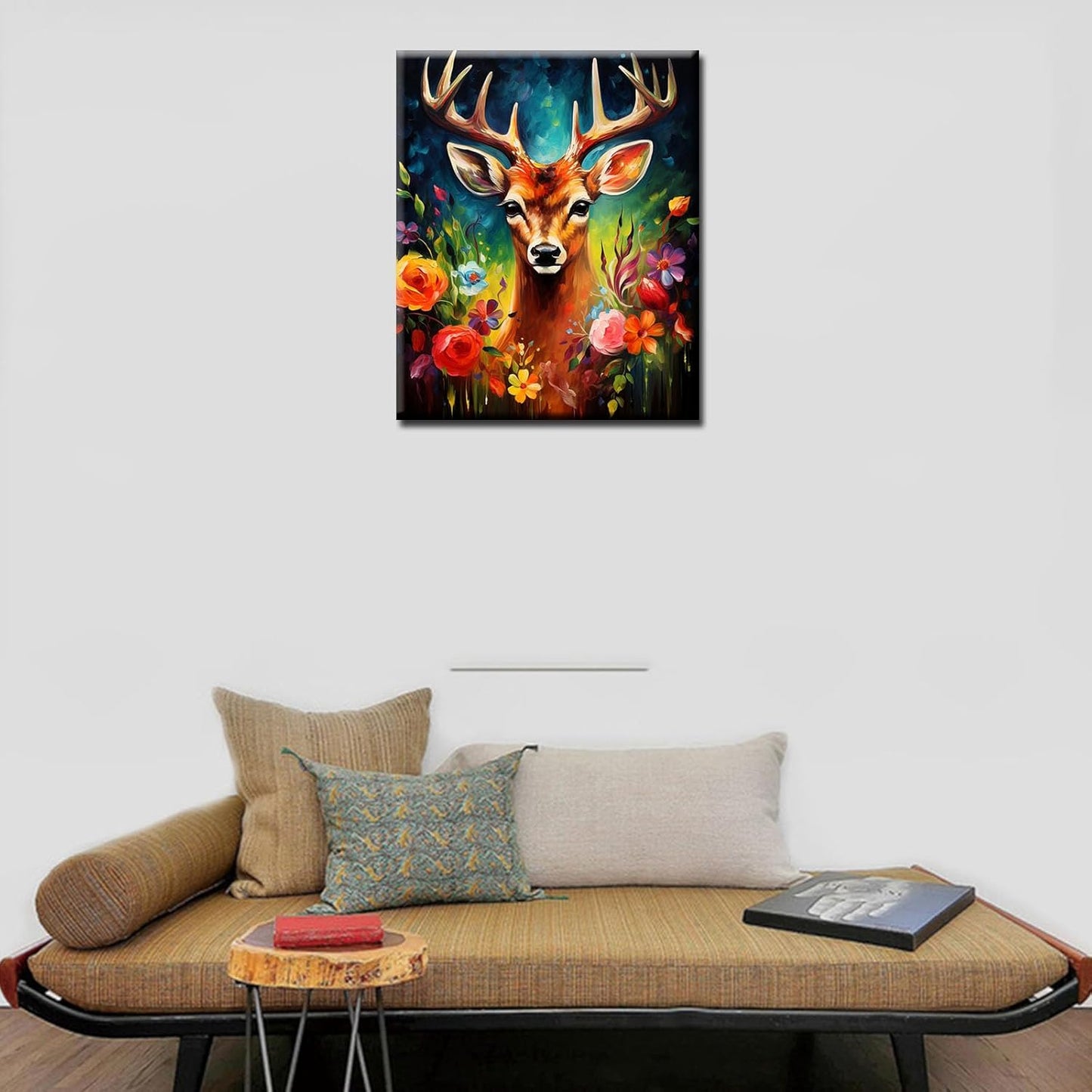 Abstract Deer and Flowers Paint by Numbers - Tucocoo