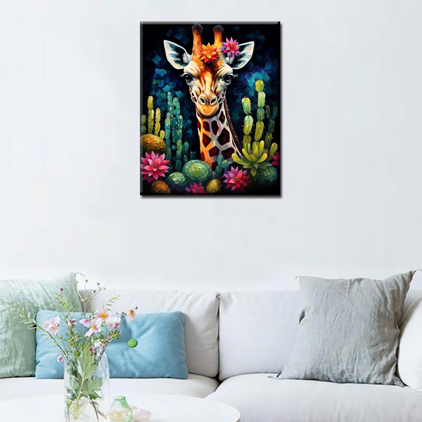 Abstract Giraffe and Cactus Paint by Numbers - Tucocoo