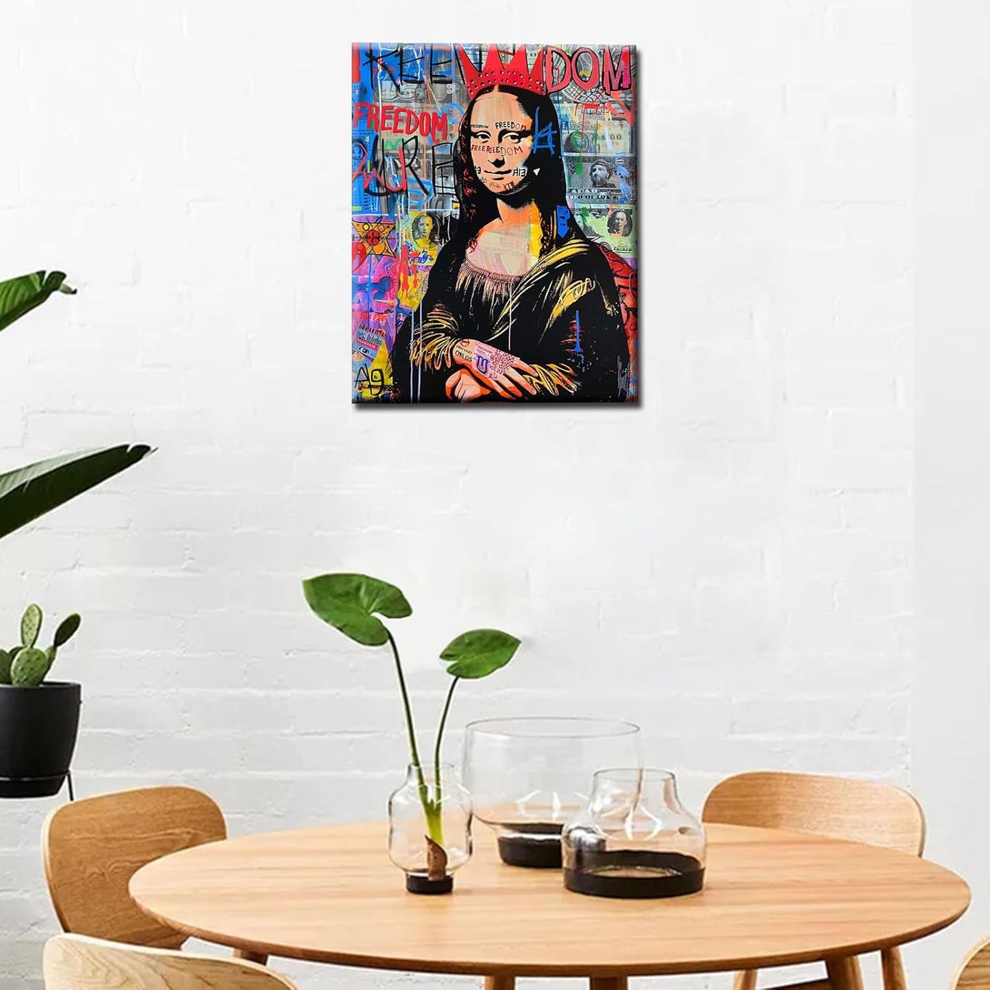 Abstract Mona Lisa Pictures Graffiti Canvas Wall Art - Tucocoo