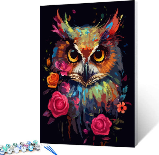 Abstract Owl Portrait Paint by Numbers - Tucocoo