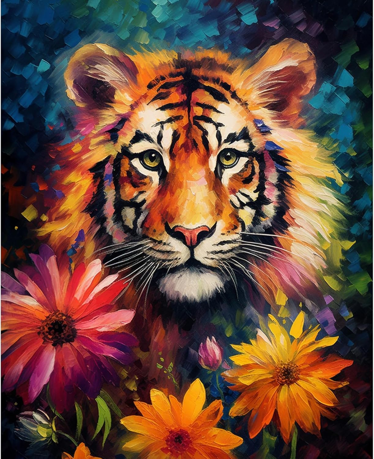 Abstract Tiger Portrait Paint by Numbers - Tucocoo