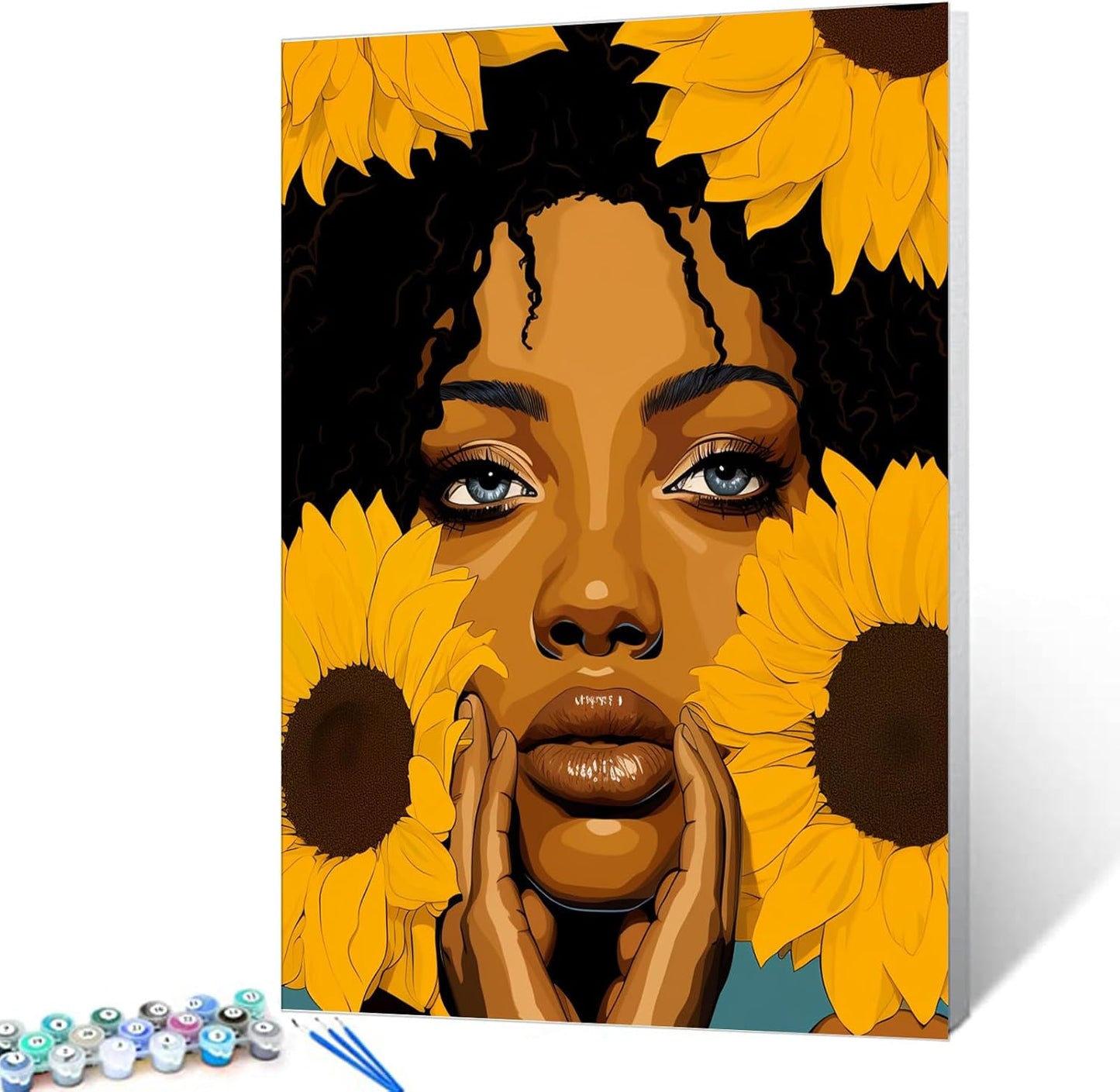 African American Sunflowers Paint by Numbers - Tucocoo