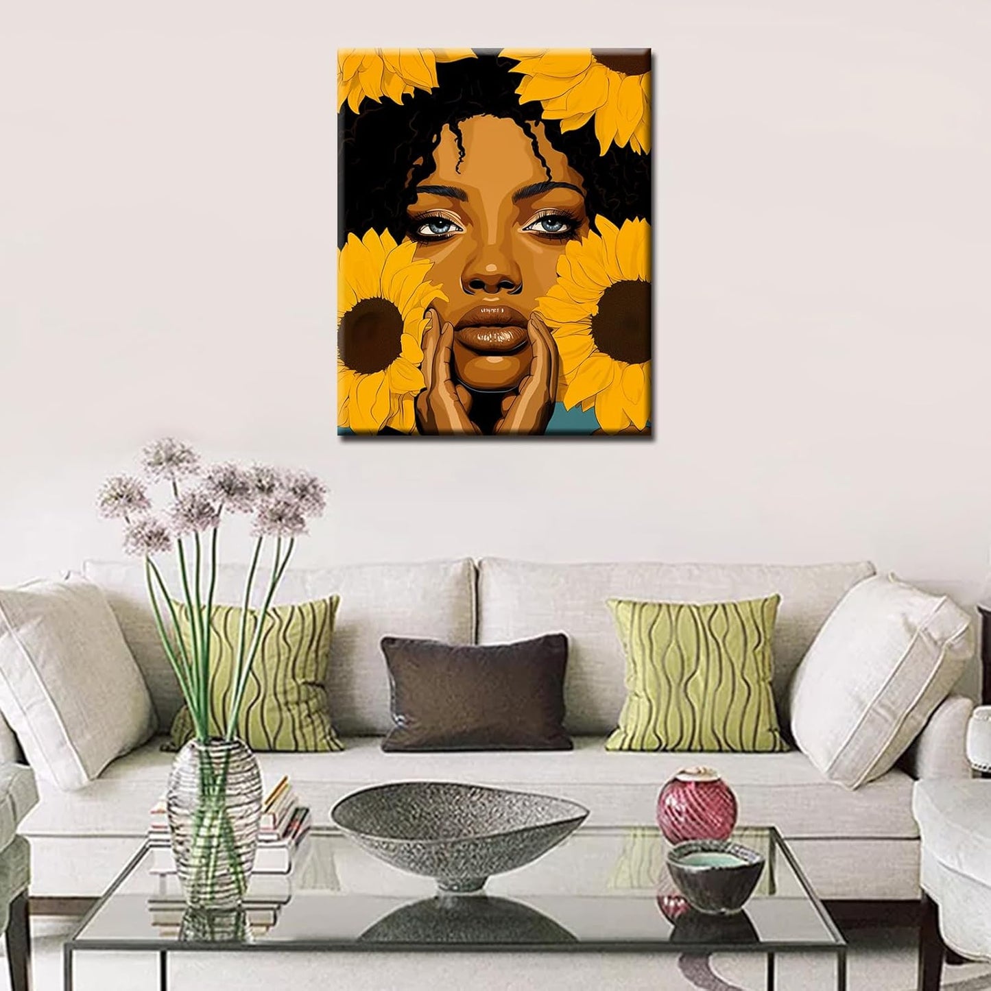 African American Sunflowers Paint by Numbers - Tucocoo