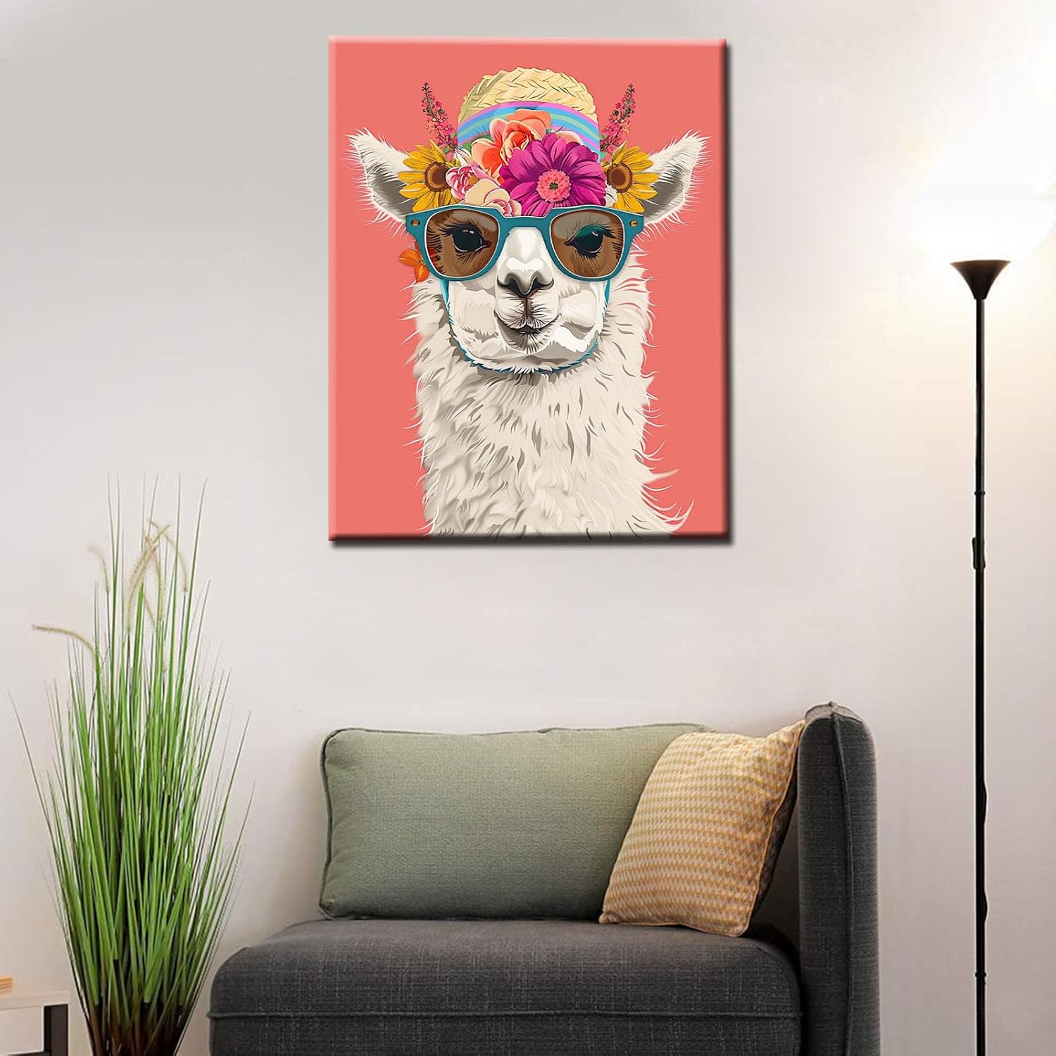 Alpaca with Sunglass and Hat Painting by Numbers - Tucocoo