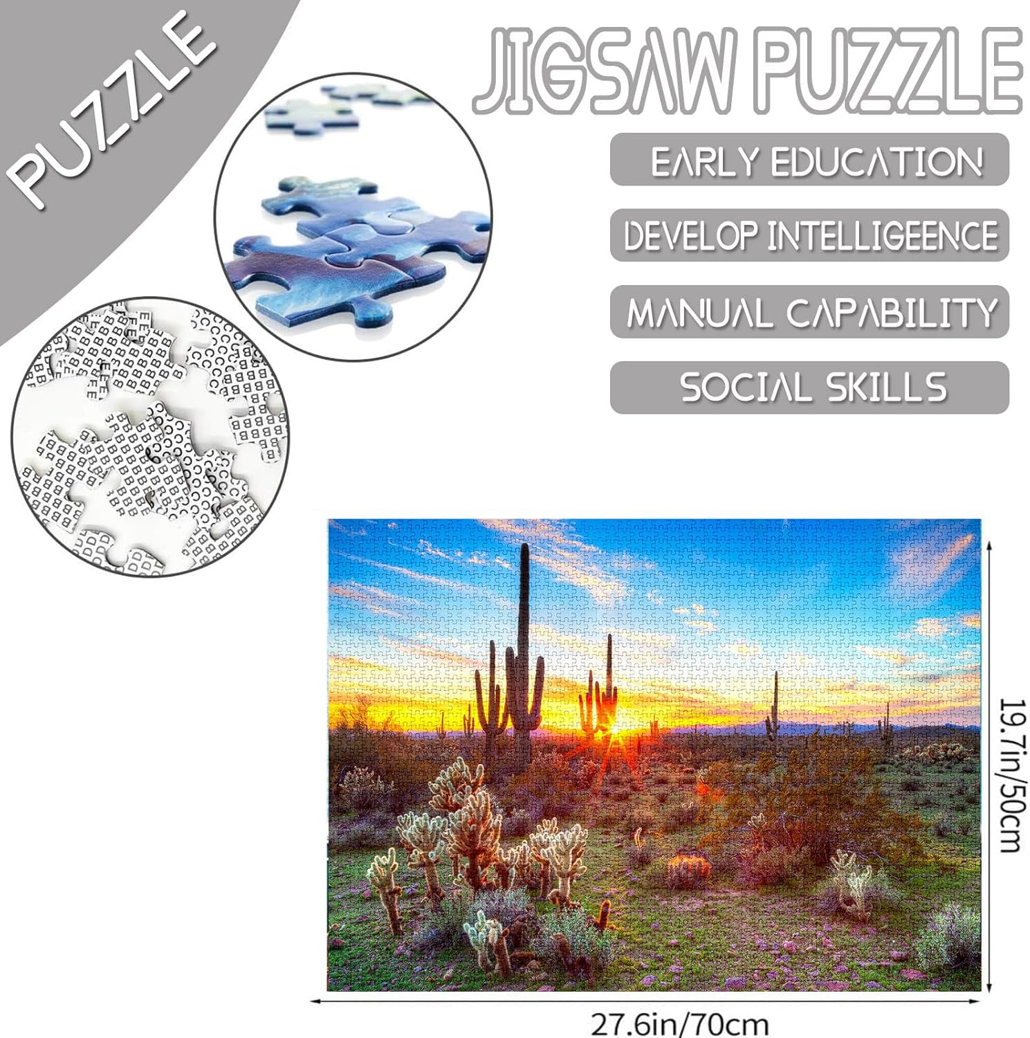 Arizona Desert Saguaro Cacti Jigsaw Puzzles - Tucocoo