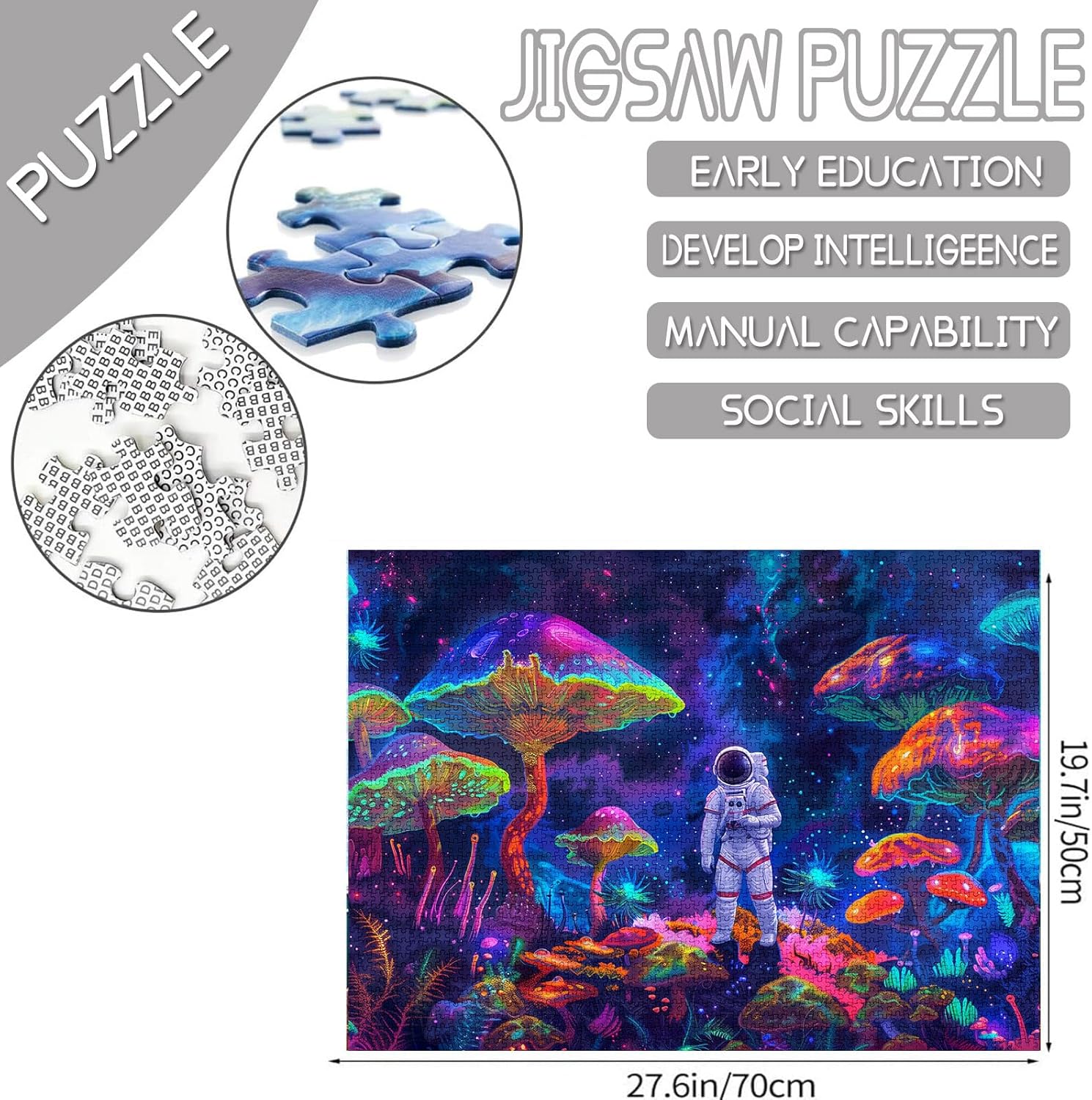 Astronaut and Giant Mushroom Jigsaw Puzzles - Tucocoo