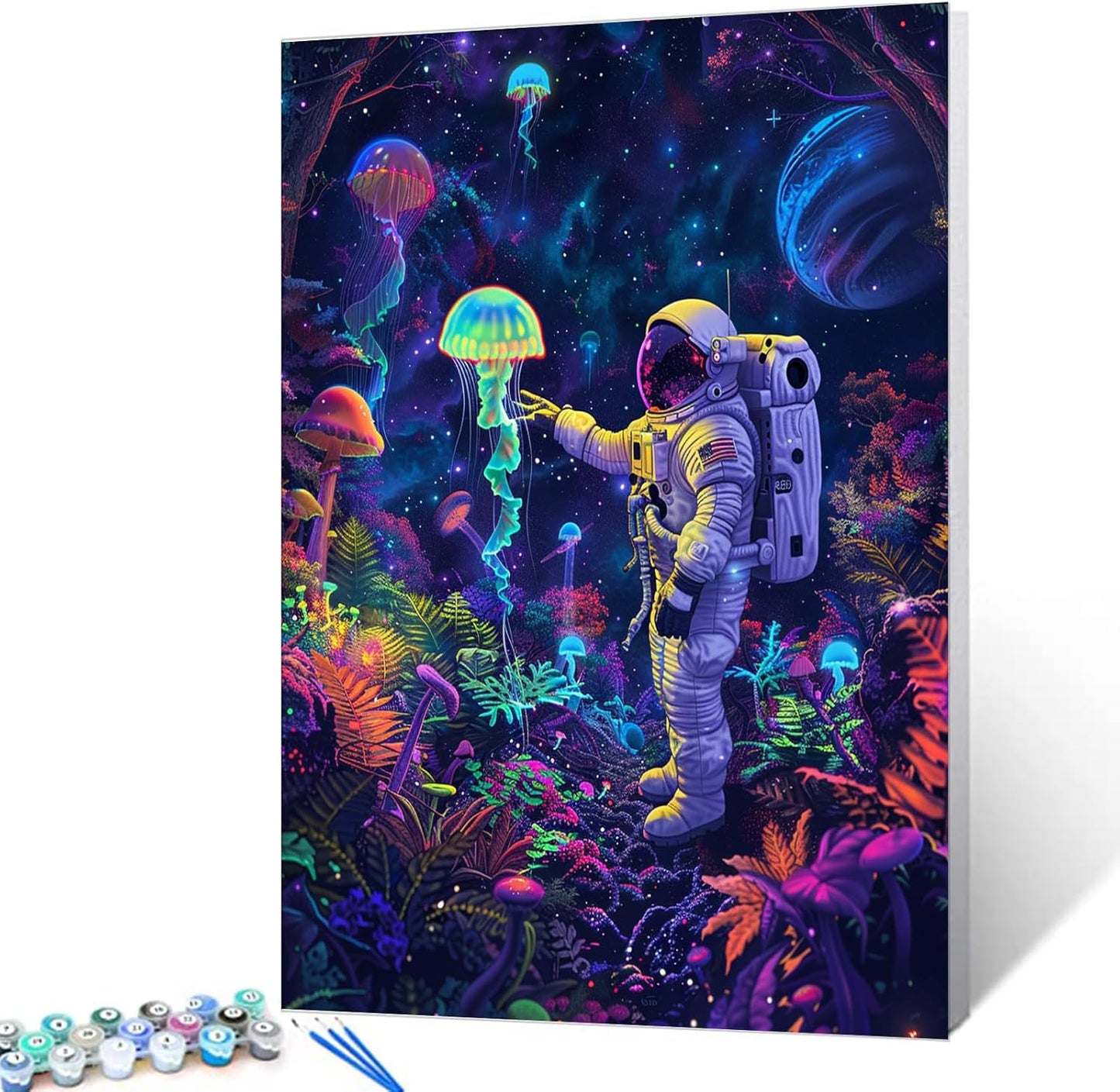 Astronaut and Luminous Jellyfish Paint by Numbers - Tucocoo