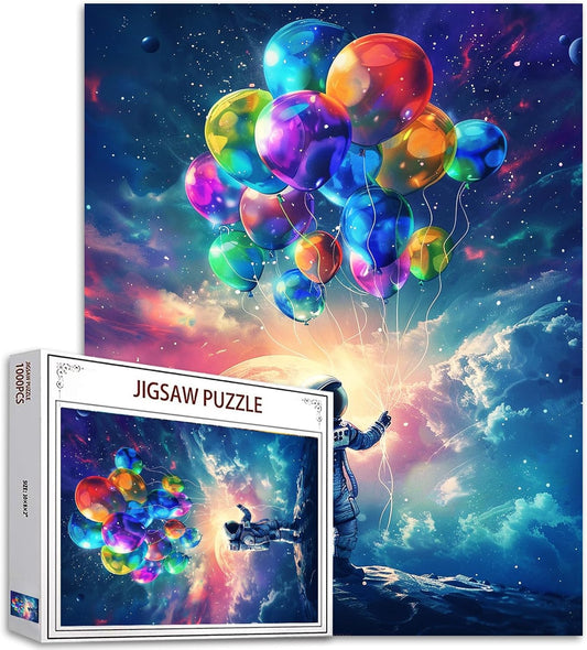 Astronaut in Colourful Space Starry Sky Jigsaw Puzzles - Tucocoo