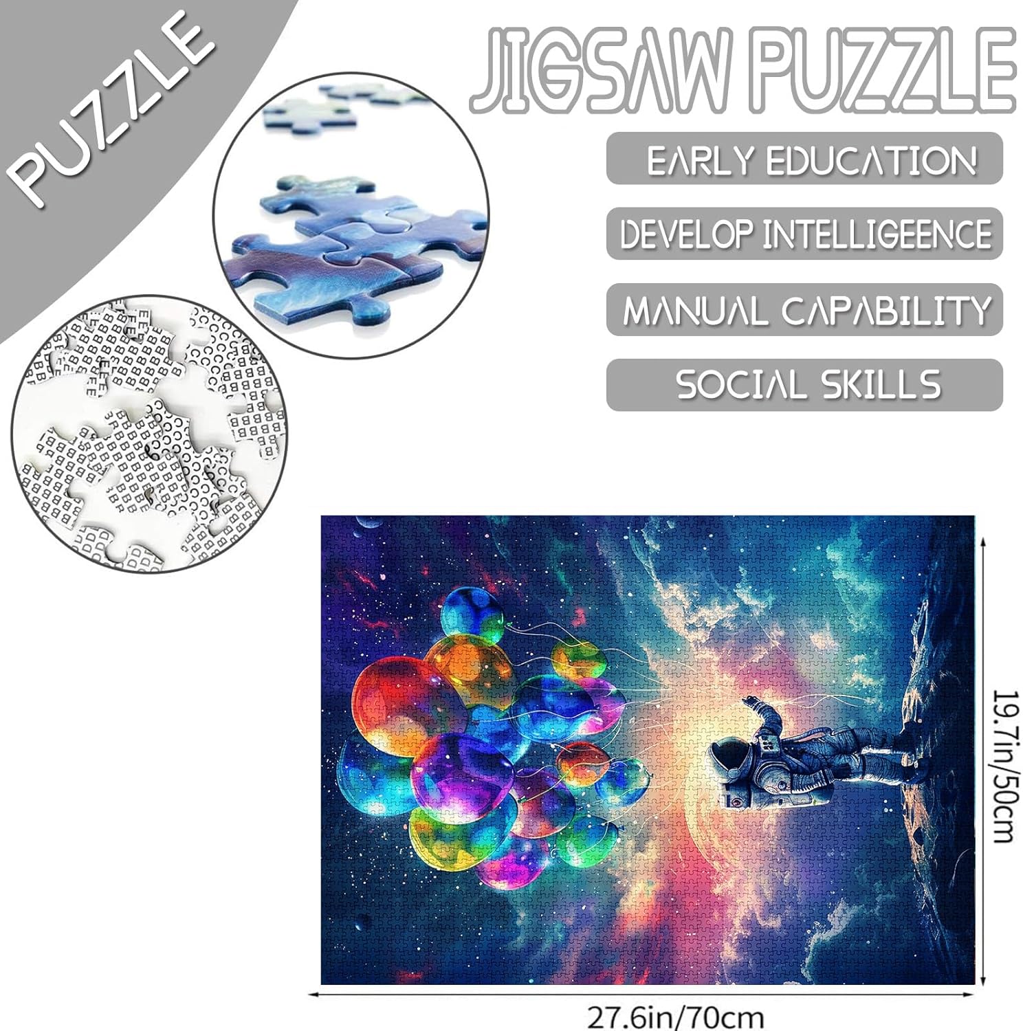 Astronaut in Colourful Space Starry Sky Jigsaw Puzzles - Tucocoo