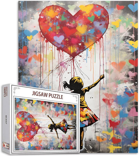 Little Girl with Love Balloon Jigsaw Puzzles